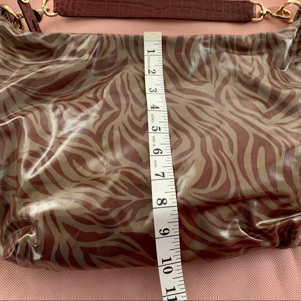 Antonio Melani Wine Red Zebra Print Handbag NWT - Picture 8 of 9